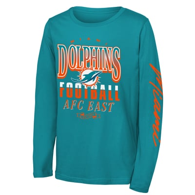 Miami Dolphins Outerstuff Youth Real Ones Long Sleeve T-Shirt - Aqua
