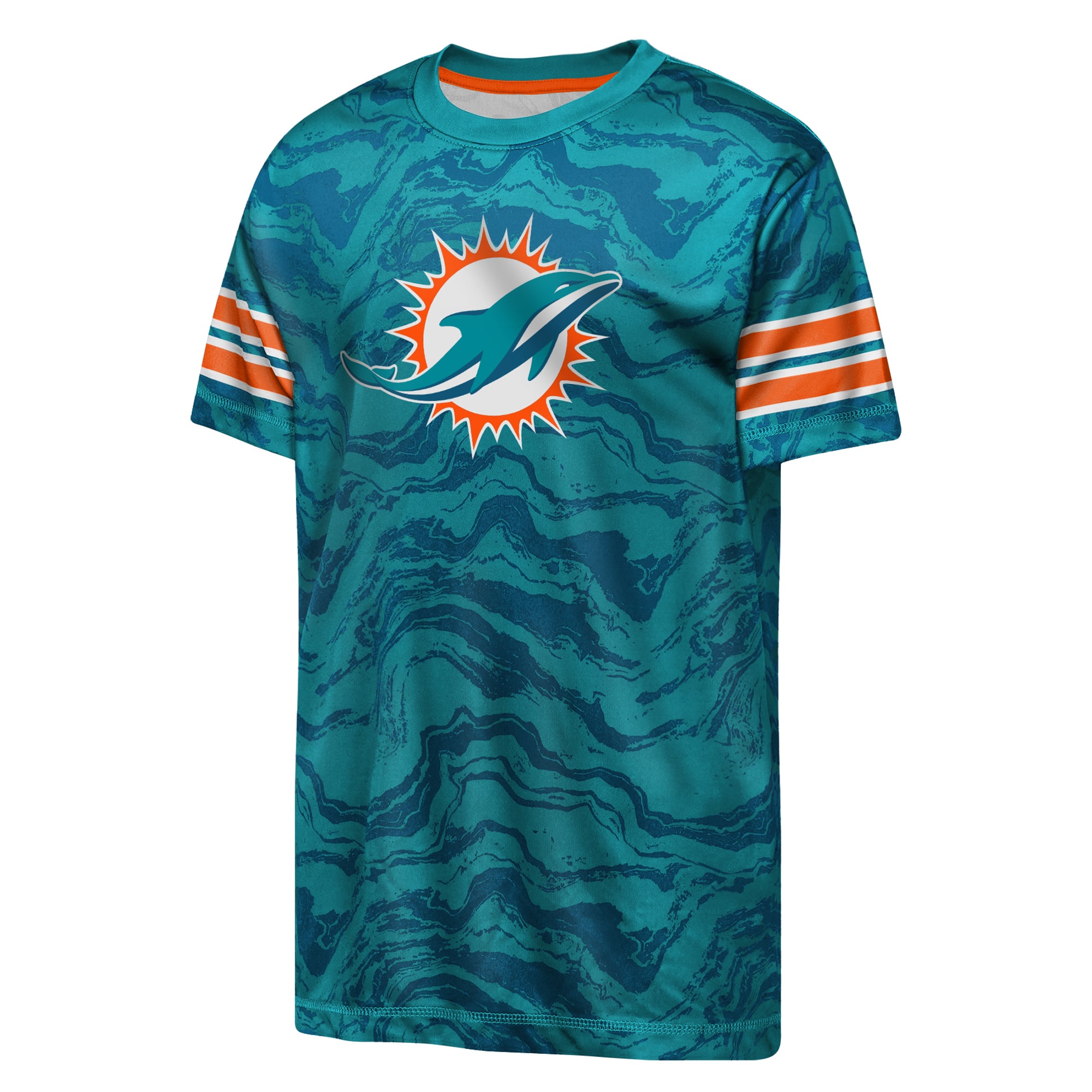T-shirt de performance Youth Outerstuff Aqua Miami Dolphins Slant Route