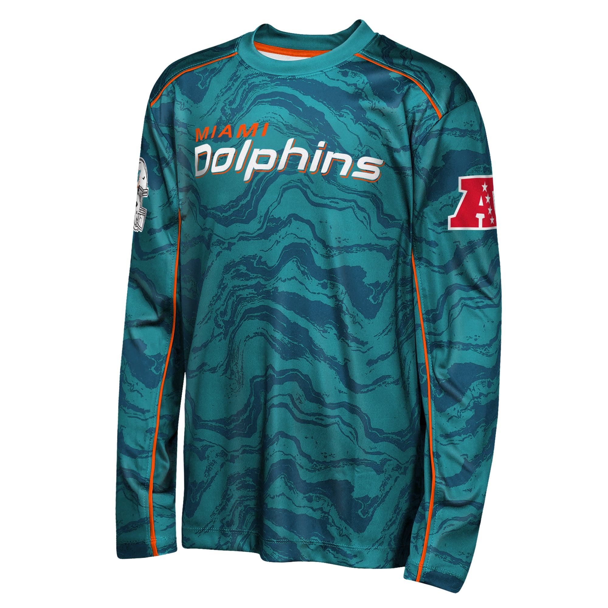 T-shirt à manches longues Youth Outerstuff Aqua Miami Dolphins Tailgate Performance