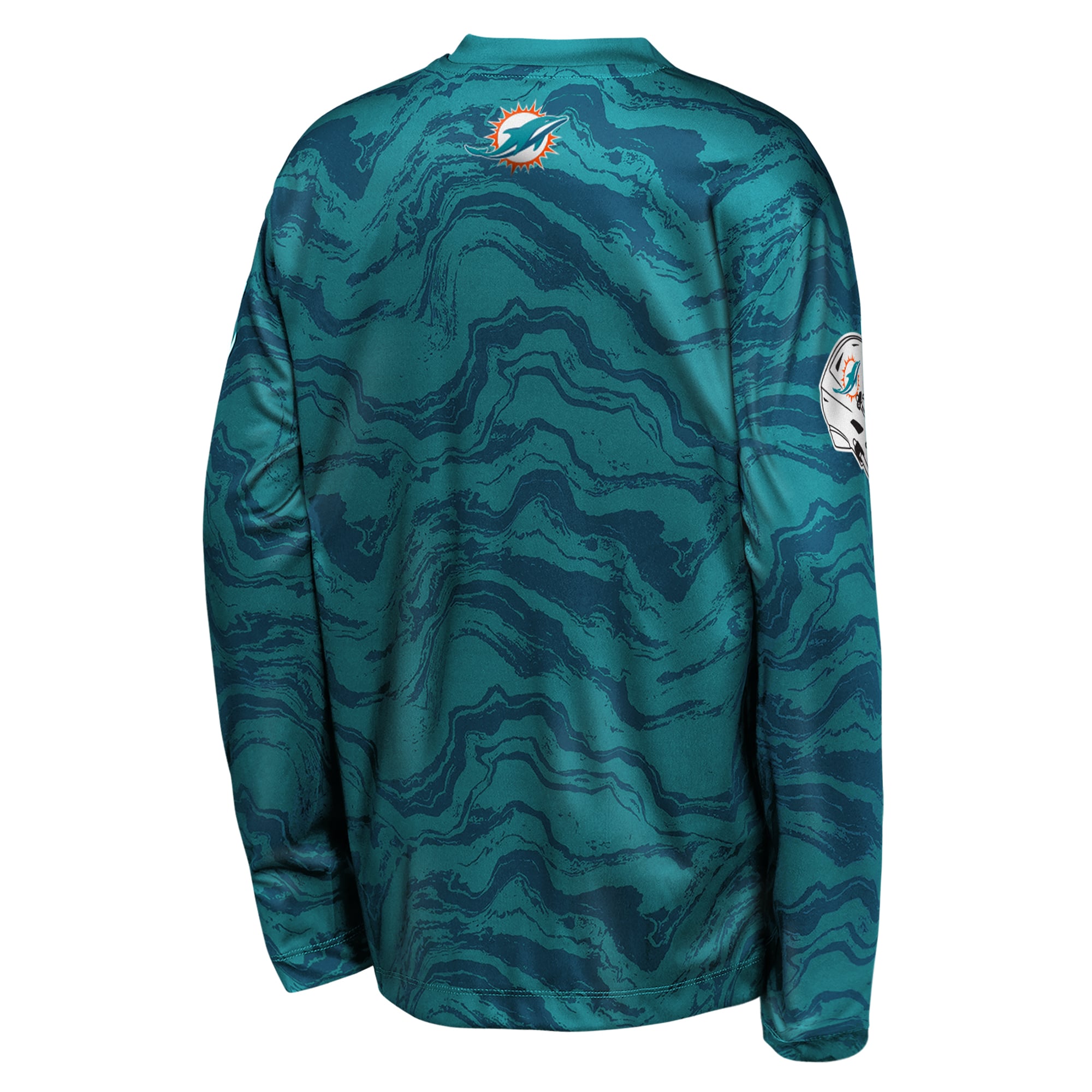 T-shirt à manches longues Youth Outerstuff Aqua Miami Dolphins Tailgate Performance