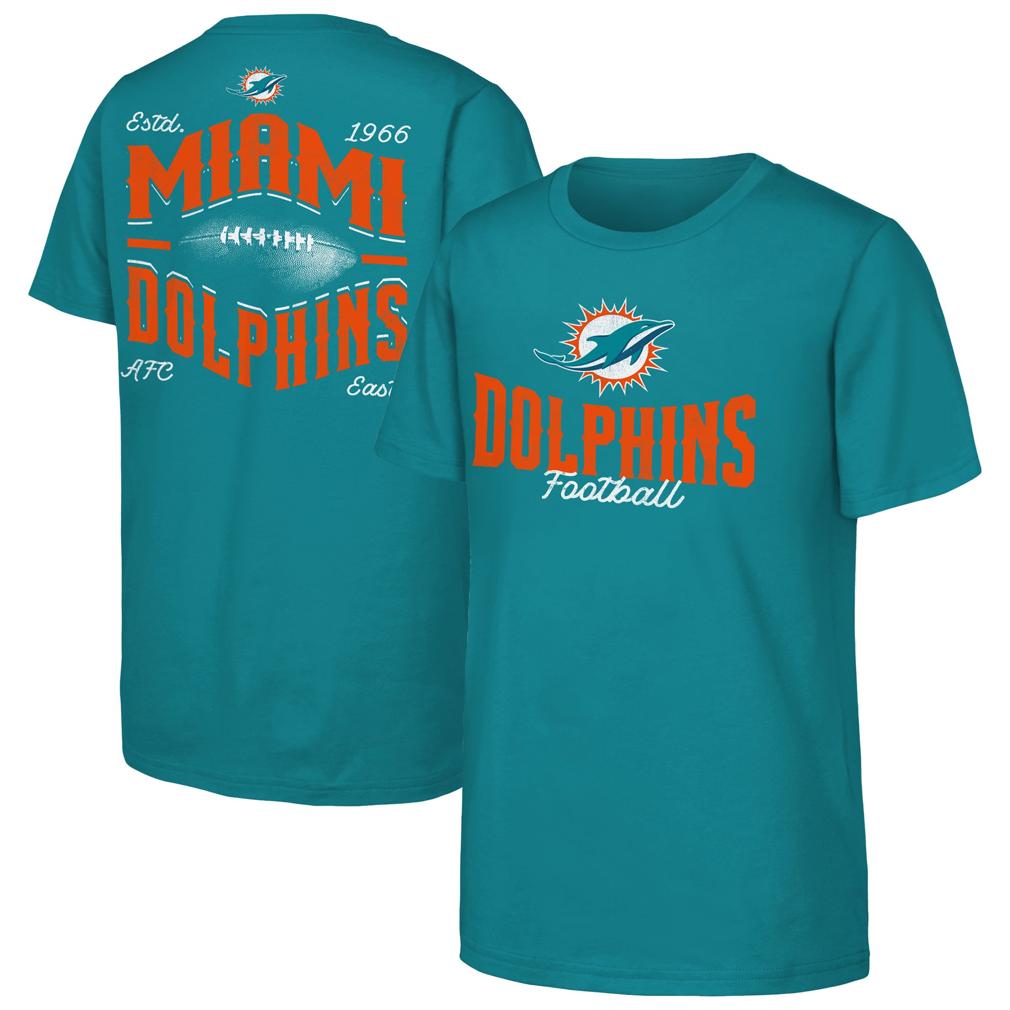 T-shirt Youth Outerstuff Aqua Miami Dolphins Top Pick