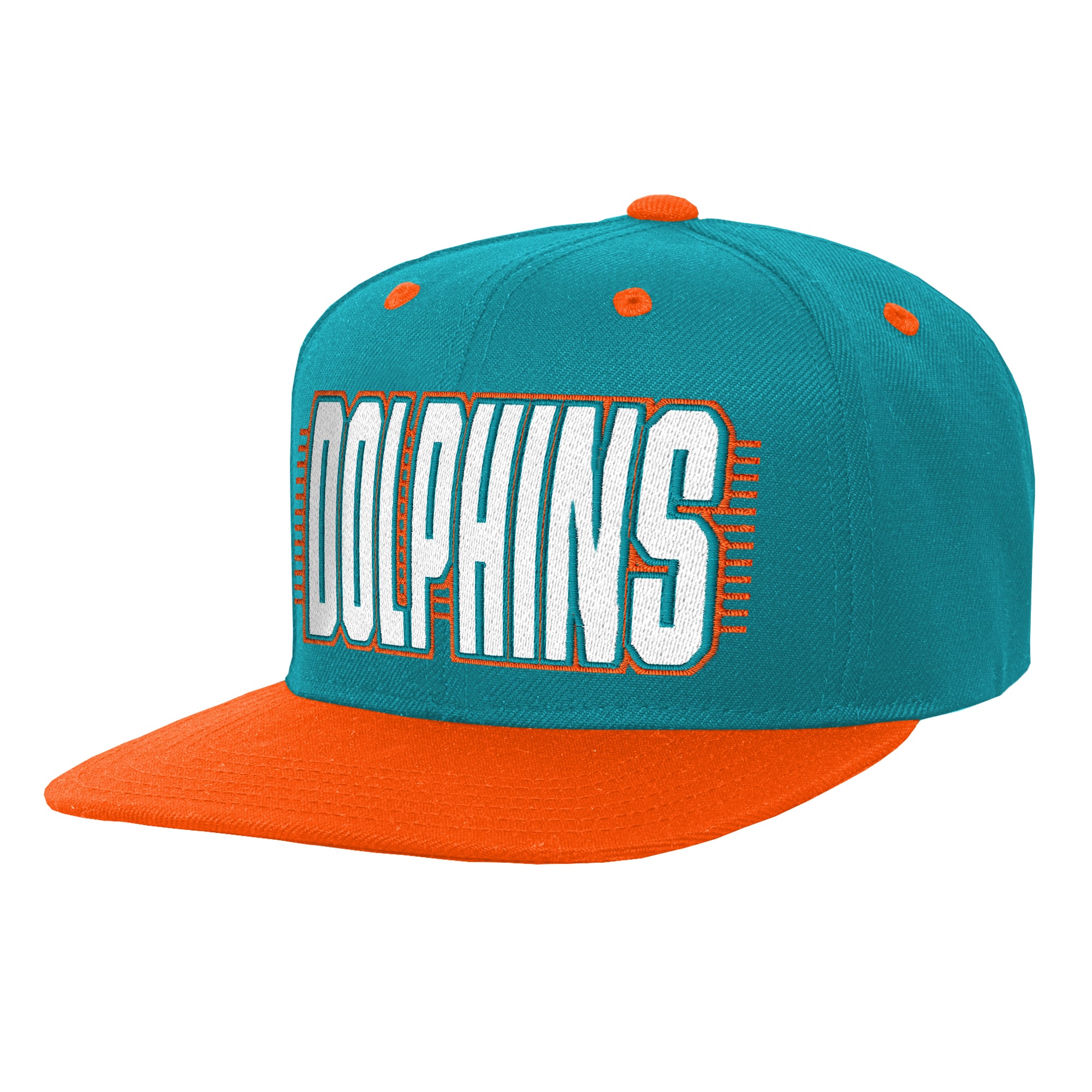 Casquette snapback Youth Outerstuff Aqua/Orange Miami Dolphins