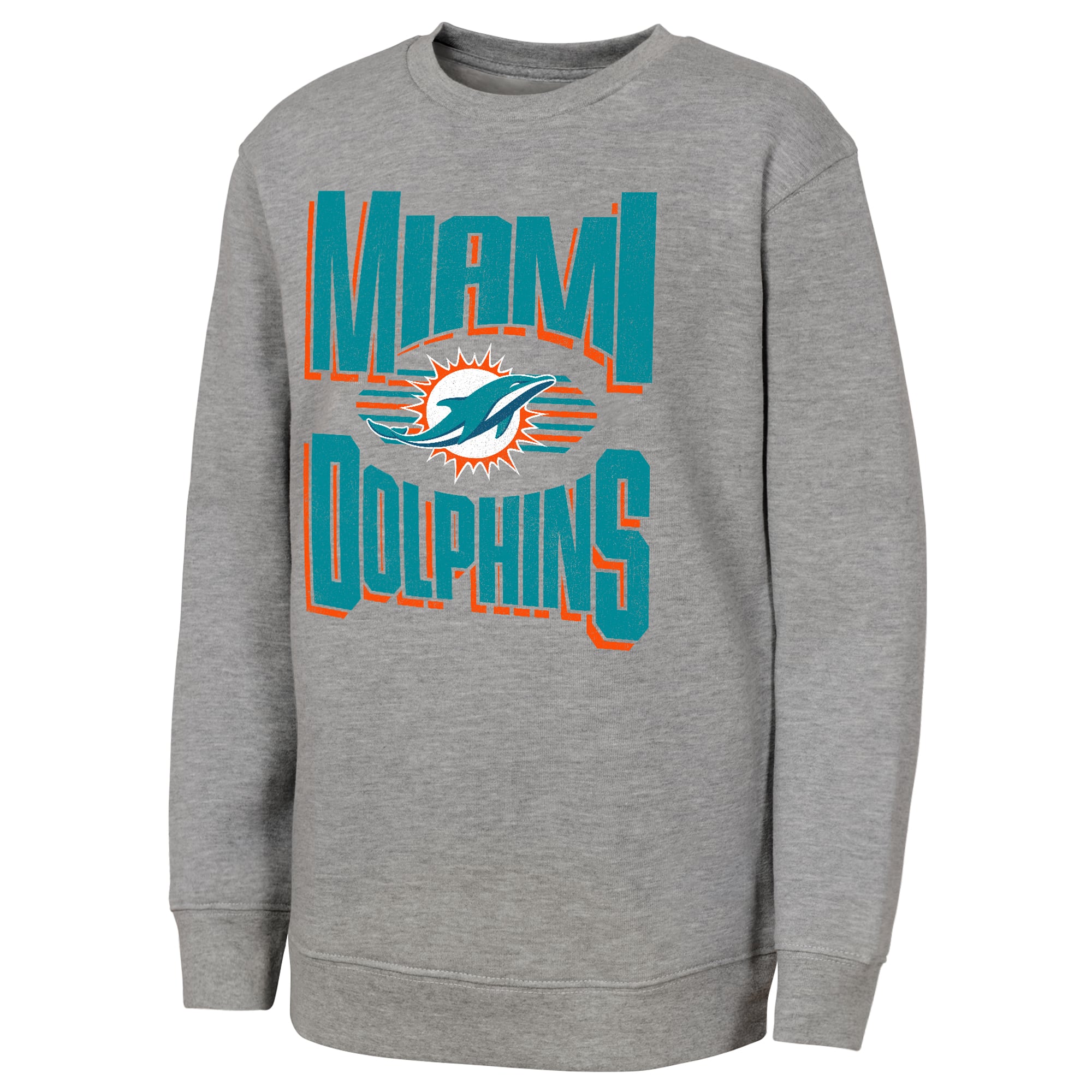 Sweat-shirt gris Jet Stream des Miami Dolphins pour jeunes de la marque Outerstuff
