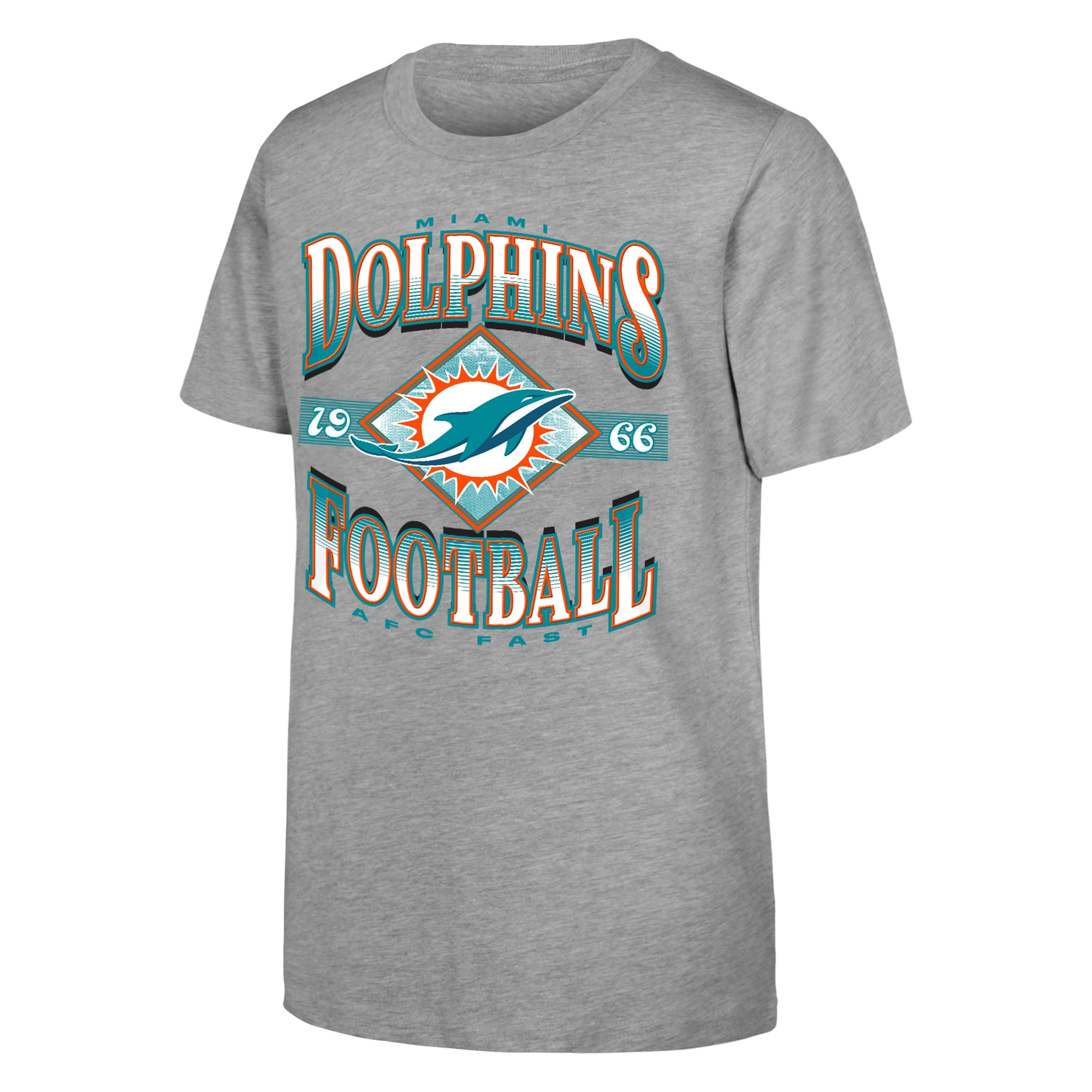 Youth Outerstuff Heather Gray Miami Dolphins NFL Of Days Past T-Shirt