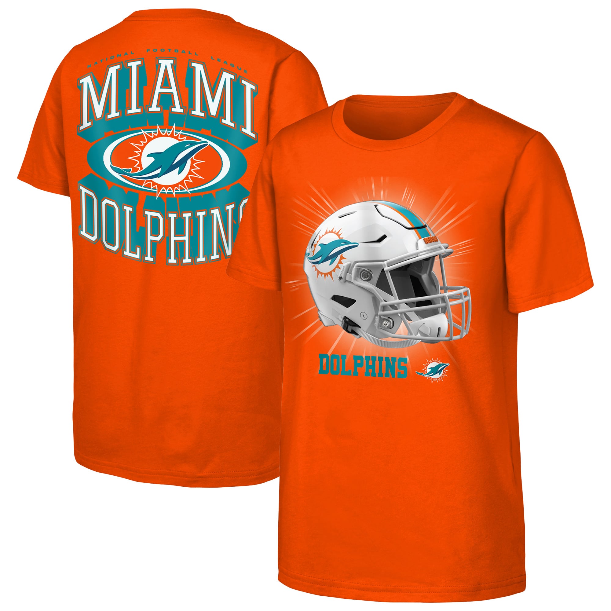 T-shirt Outerstuff orange pour jeunes, Miami Dolphins, mentalité de gagnant