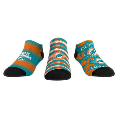  Miami Dolphins Rock Em Youth Make Some Noise Three-Pack Low-Cut Socks Set - Aqua