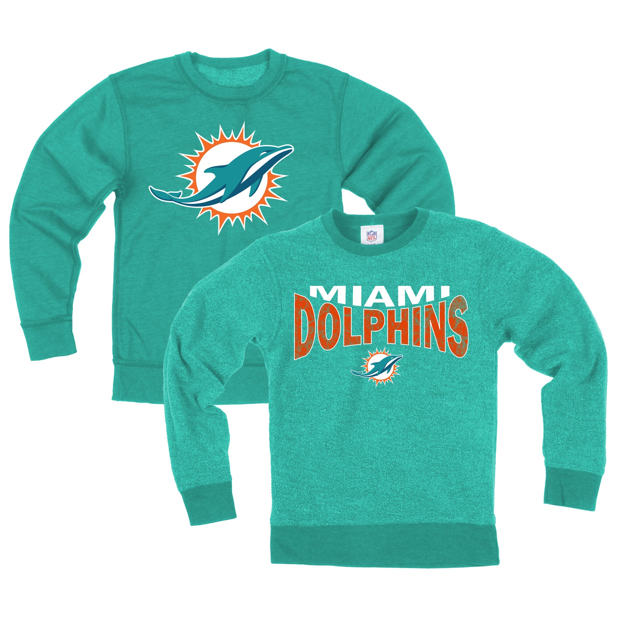 Sweat-shirt réversible en polaire Wes & Willy Aqua Miami Dolphins pour jeunes