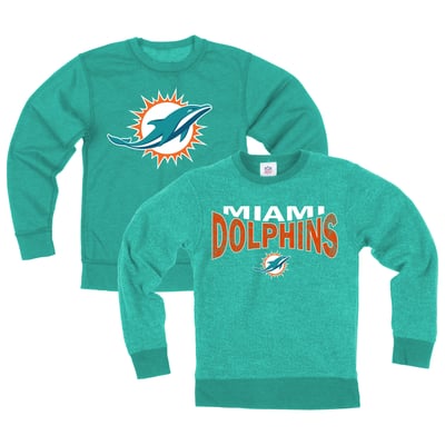  Miami Dolphins Wes & Willy Youth Reversible Fleece Sweatshirt - Aqua