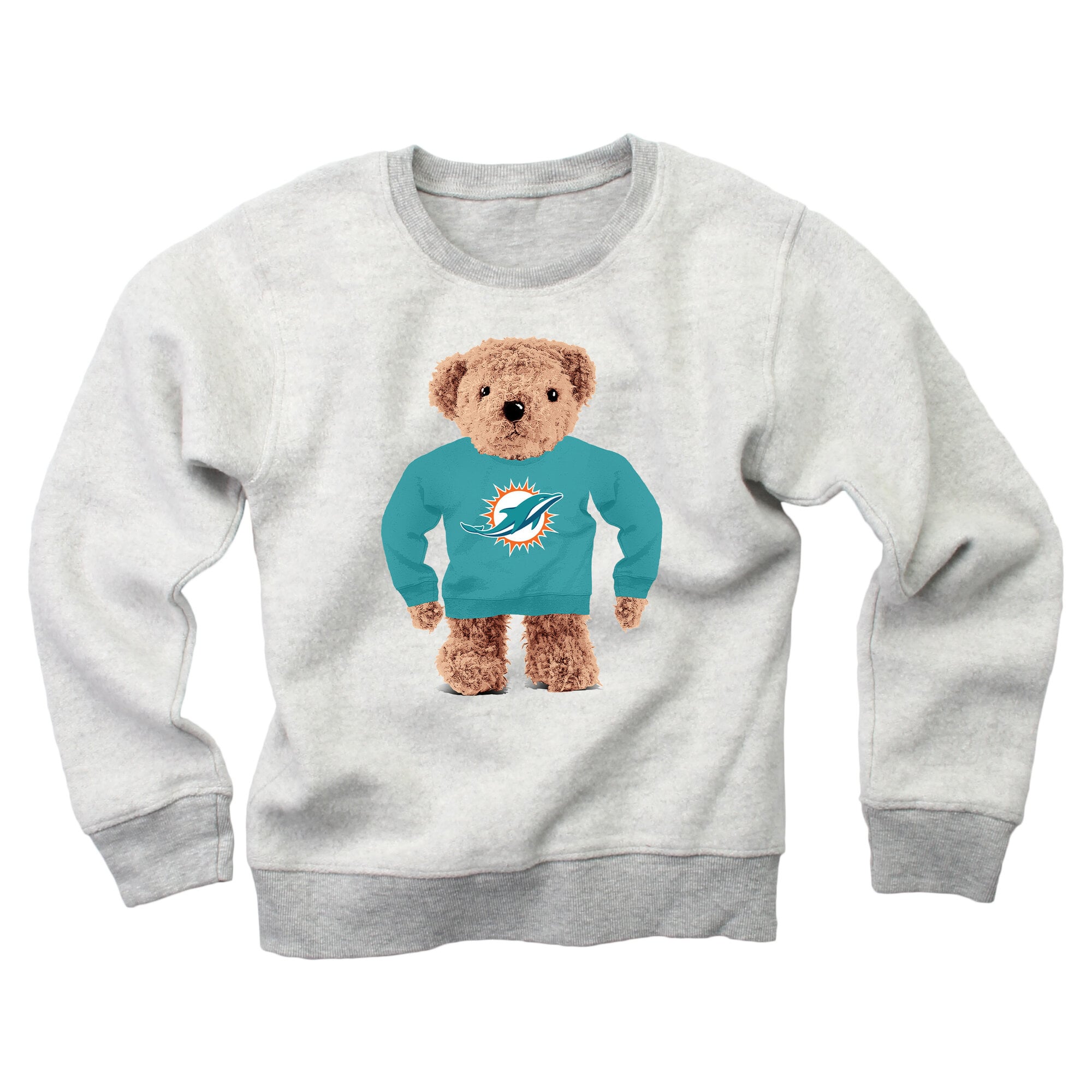 Sweat-shirt en polaire inversée Wes & Willy Gray Miami Dolphins pour enfants