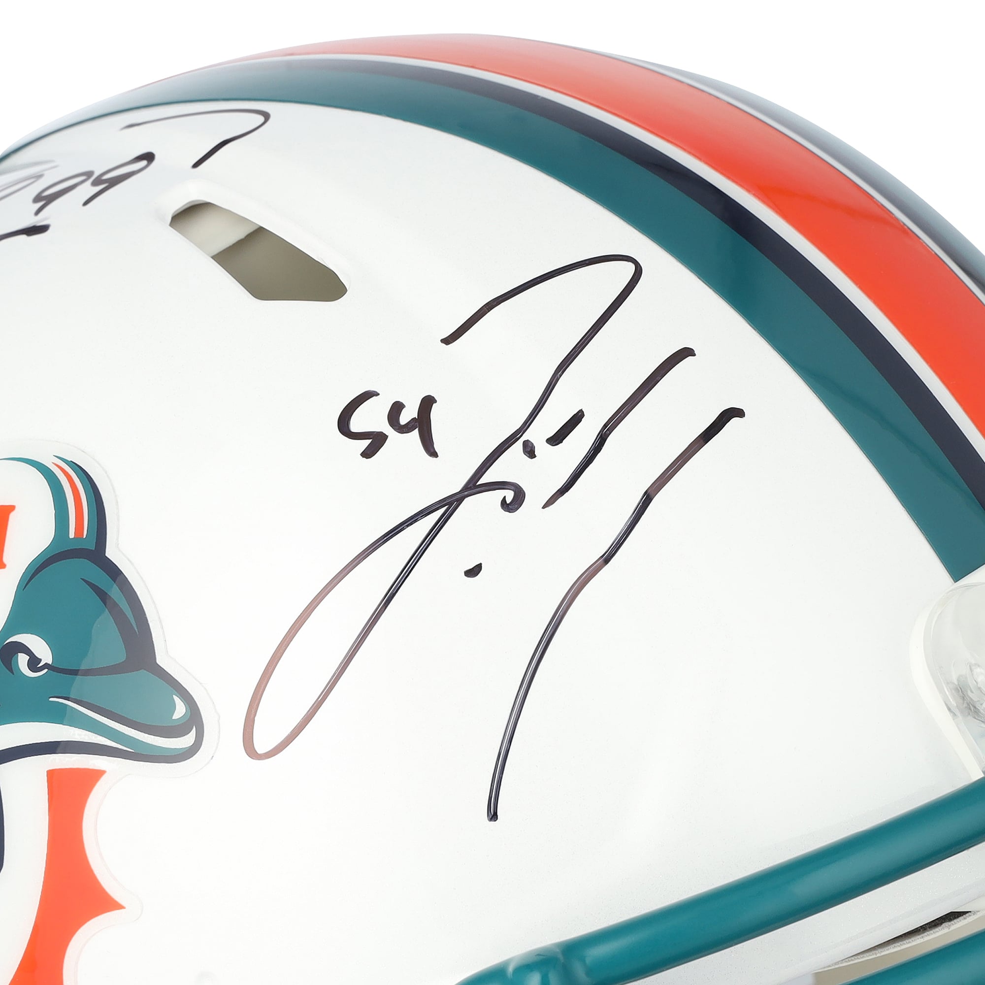 Casque Riddell Speed ​​Authentic rétro 1997-2012 autographié par Zach Thomas et Jason Taylor des Miami Dolphins