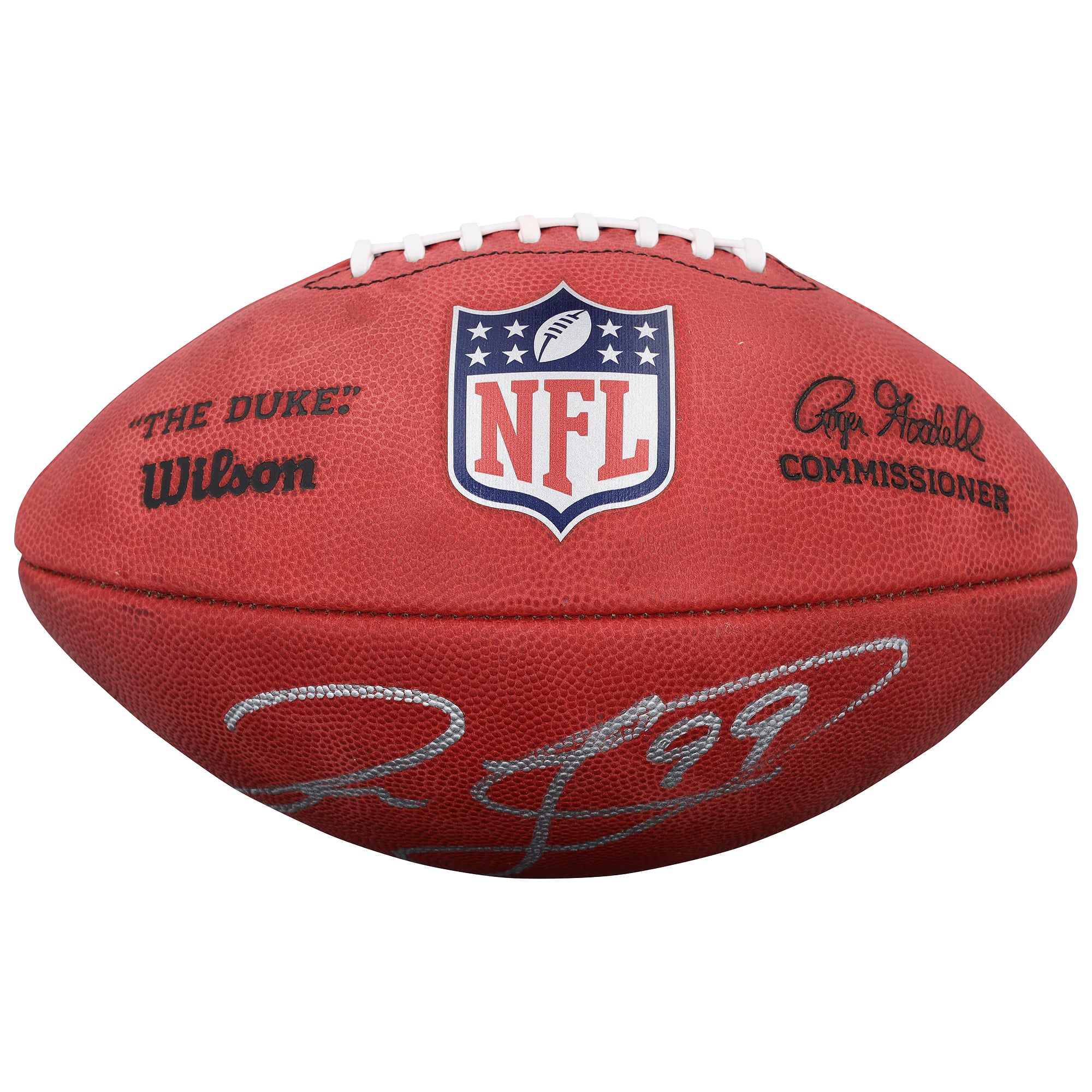 Ballon de football Wilson Duke en couleur, autographié par Zach Thomas et Jason Taylor des Dolphins de Miami