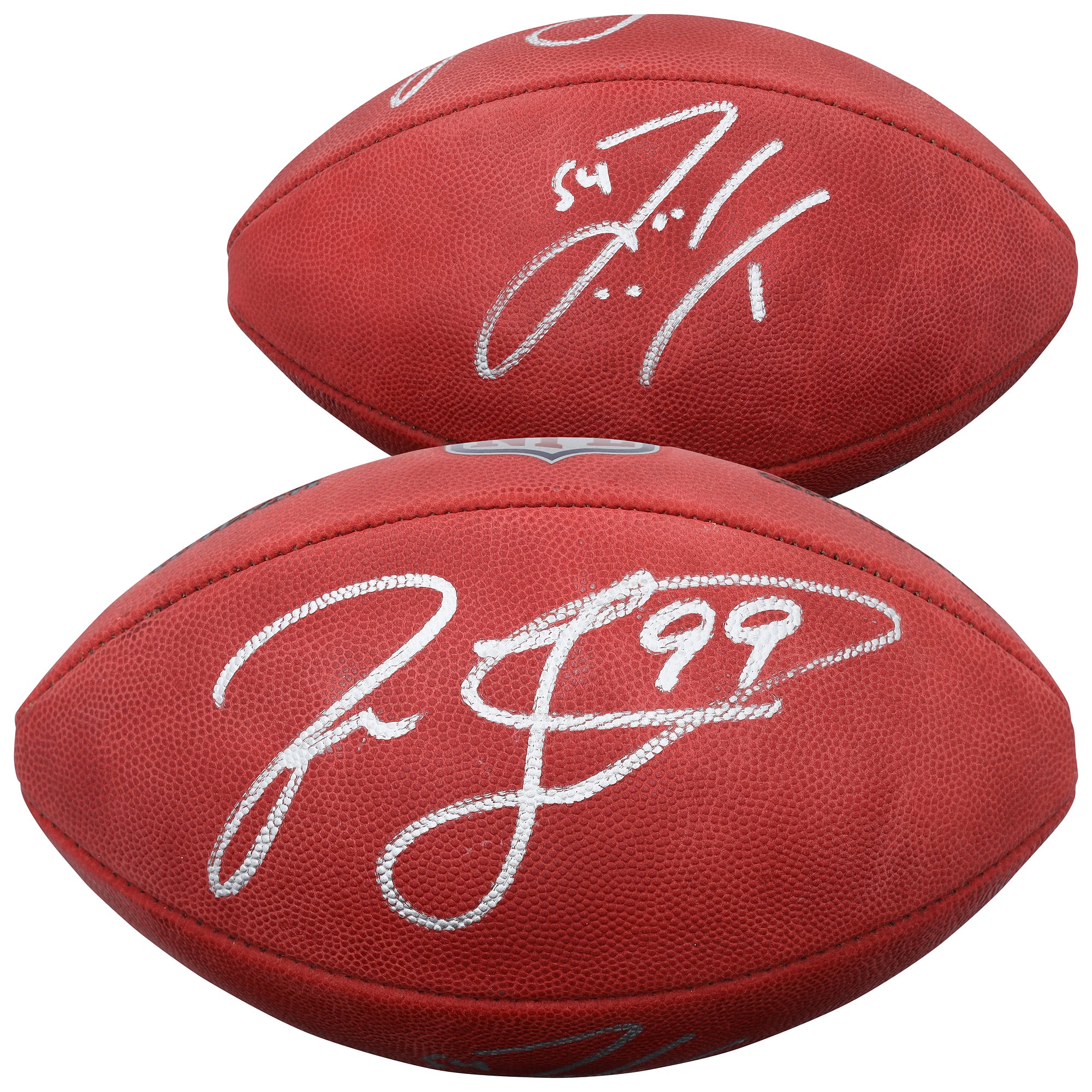 Ballon de football Wilson Duke en couleur, autographié par Zach Thomas et Jason Taylor des Dolphins de Miami