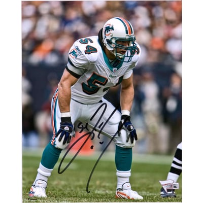 Zach Thomas Miami Dolphins Fanatics Authentic Autographed 8" x 10" White Jersey Photograph
