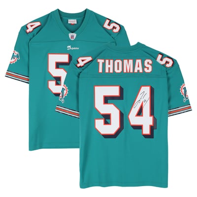 Zach Thomas Miami Dolphins Autographed Fanatics Authentic Aqua Mitchell & Ness 2006 Replica Jersey