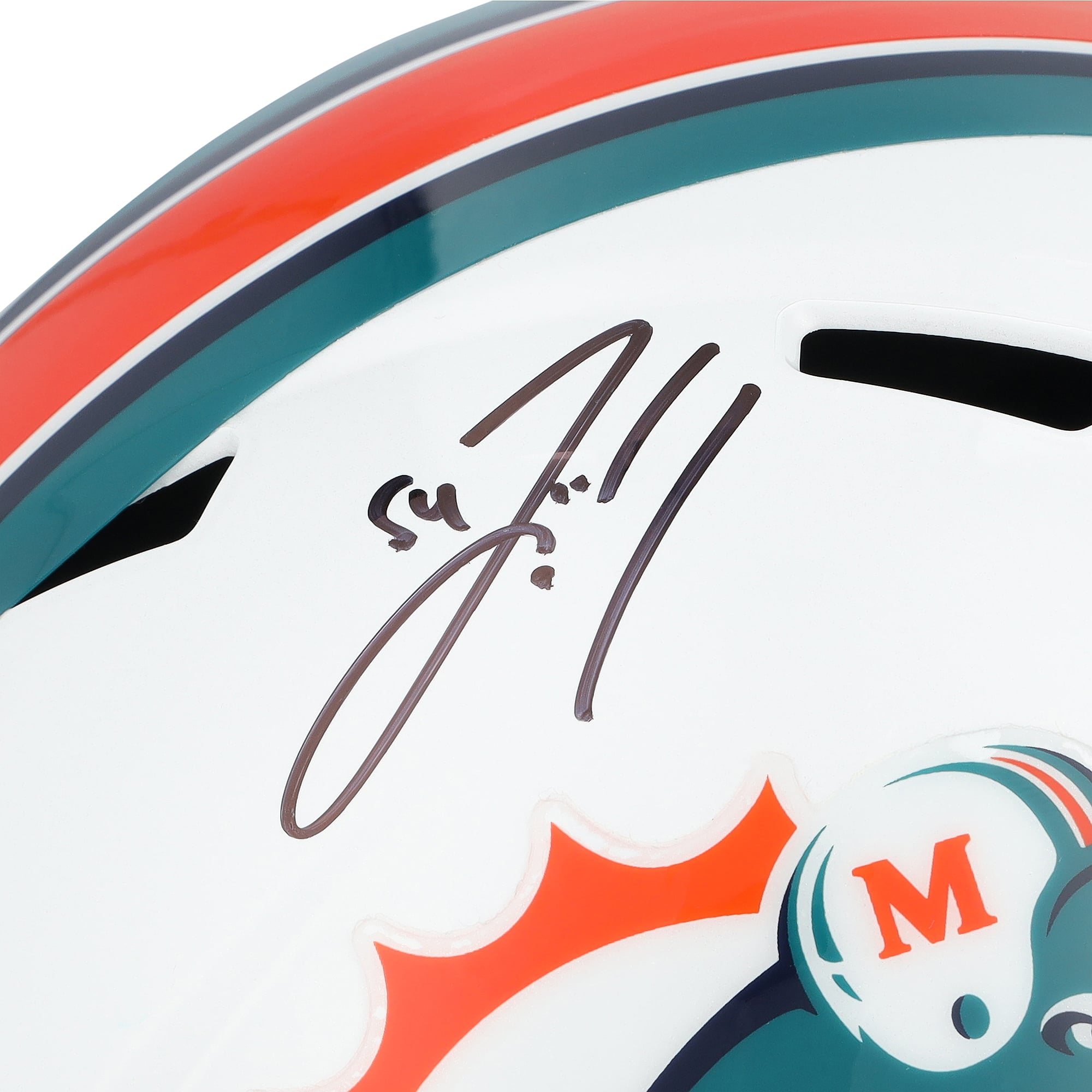 Zach Thomas Miami Dolphins Autographed Riddell 1997-2012 Throwback Speed Replica Helmet