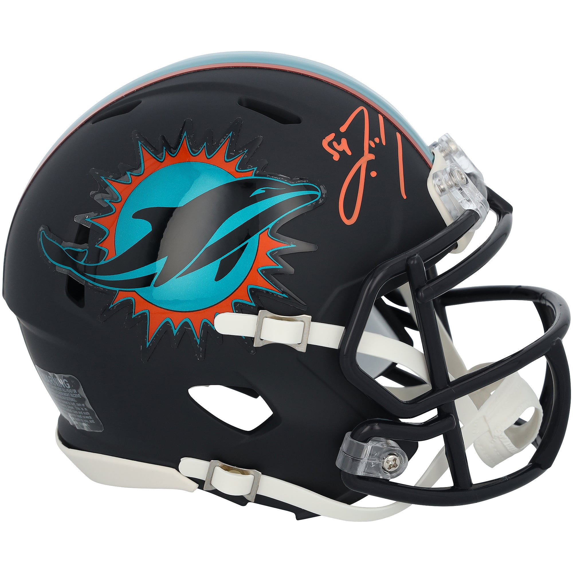 Mini-casque Riddell Rivalry Speed ​​autographié par Zach Thomas des Dolphins de Miami