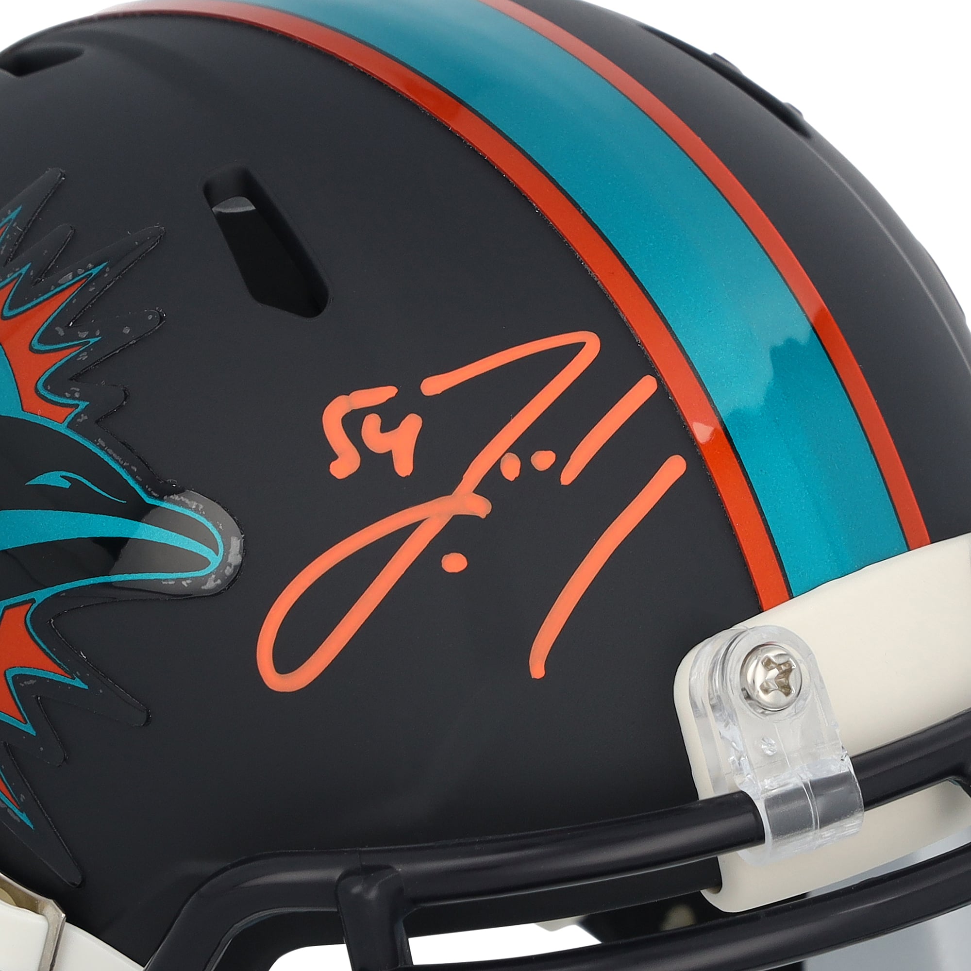 Mini-casque Riddell Rivalry Speed ​​autographié par Zach Thomas des Dolphins de Miami