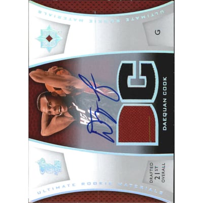 2007-08 Ultimate Collection Materials Rookies Autographs #DC Daequan Cook