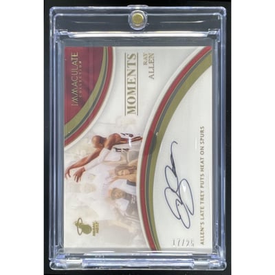 2016-17 Immaculate Collection Immaculate Moments #IM-RA Ray Allen Auto /25
