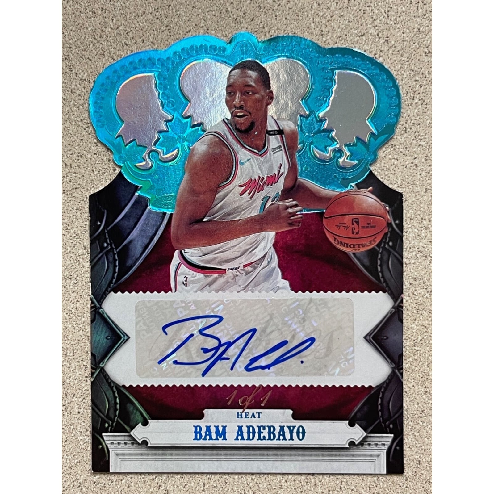 2017-18 Bam Adebayo Crown Royale TRUE 1/1 Rookie RC Auto