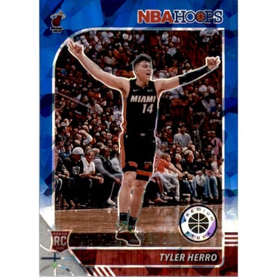 2019-20 Hoops Premium Stock Prizms Blue Cracked Ice #210 Tyler Herro