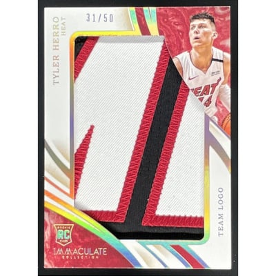 2019-20 Immaculate Collection Jumbo Patches Team Logo Tyler Herro RC /50