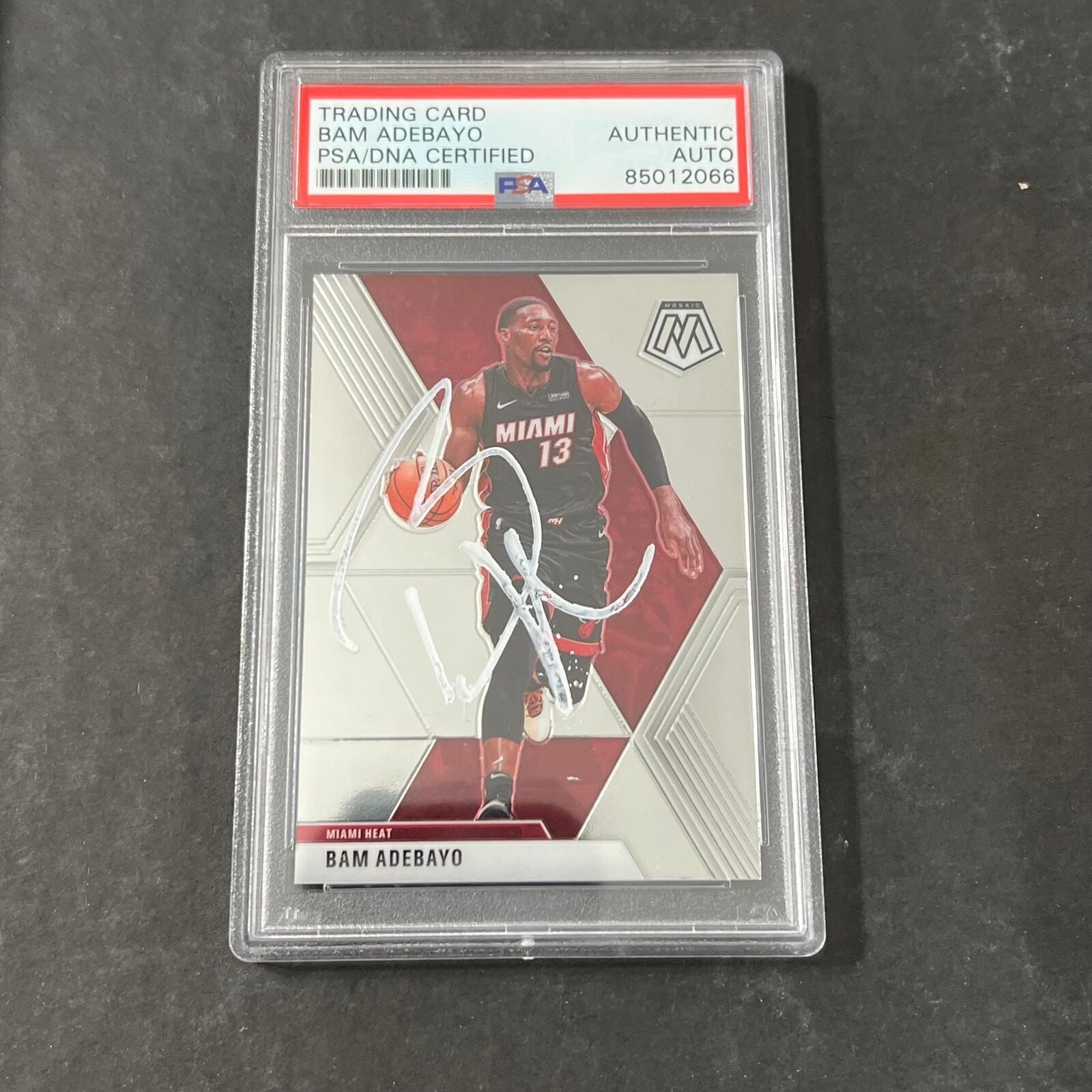 2019-20 Panini Mosaic #150 BAM ADEBAYO Signed Card AUTO PSA 