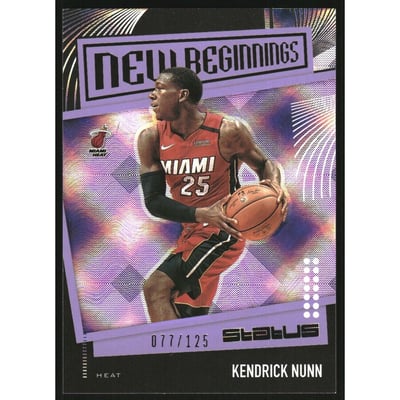 2019-20 Panini Status New Beginnings White Diamonds #13 Kendrick Nunn