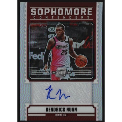 2020-21 Panini Contenders Optic Sophomore Contenders Autographs #14 Kendrick Nunn/99