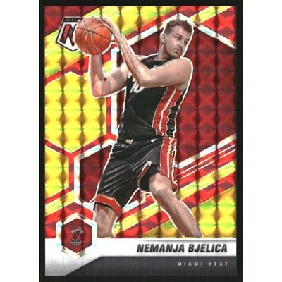 2020-21 Panini Mosaic Mosaic Choice Fusion Red and Yellow #3 Nemanja Bjelica