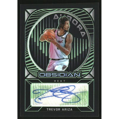 2020-21 Panini Obsidian Aurora Autographs Electric Etch Green #16 Trevor Ariza/25
