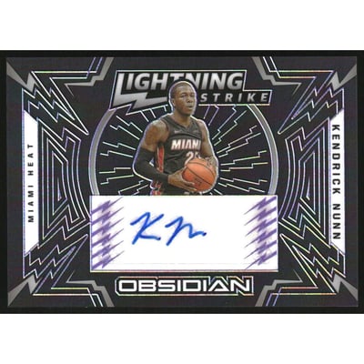 2020-21 Panini Obsidian Lightning Strike Signatures Electric Etch Purple #26 Kendrick Nunn/35