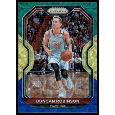 2020-21 Panini Prizm Prizms Choice Blue Yellow and Green #181 Duncan Robinson