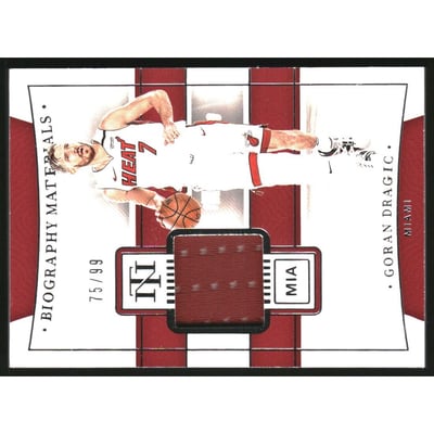 2021-22 Panini National Treasures Biography Materials #13 Goran Dragic