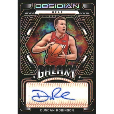 2021-22 Panini Obsidian Galaxy Autographs Electric Etch Orange #20 Duncan Robinson/50