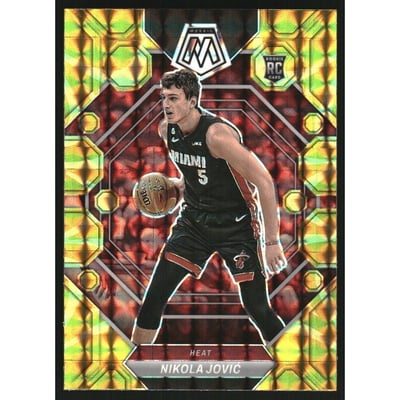 2022-23 Panini Mosaic Mosaic Reactive Yellow #244 Nikola Jovic