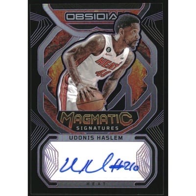 2022-23 Panini Obsidian Magmatic Signatures Electric Etch Purple #24 Udonis Haslem