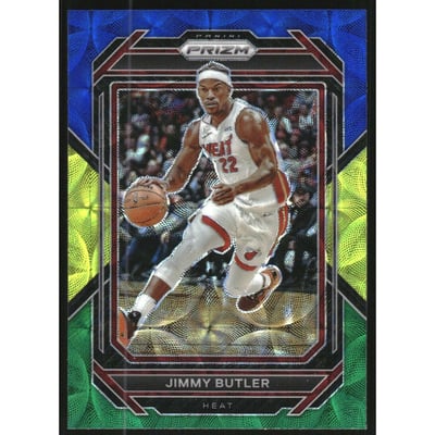 2022-23 Panini Prizm Prizms Choice Blue Yellow and Green #149 Jimmy Butler