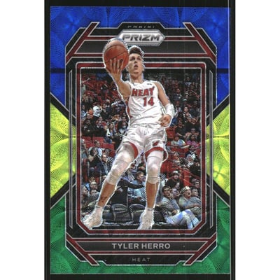 2022-23 Panini Prizm Prizms Choice Blue Yellow and Green #166 Tyler Herro