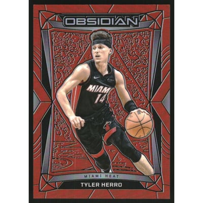 2023-24 Panini Obsidian Electric Etch Orange Flood #105 Tyler Herro