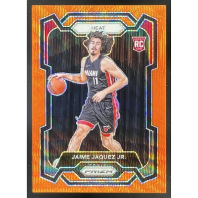 2023-24 Panini Prizm Prizms Orange Wave #137 Jaime Jaquez Jr. RC /60