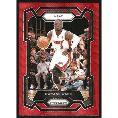 2023-24 Panini Prizm Prizms Ruby Wave #182 Dwyane Wade