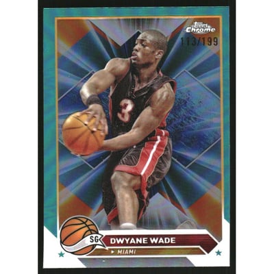 2023-24 Topps Chrome Aqua Refractors #154 Dwyane Wade