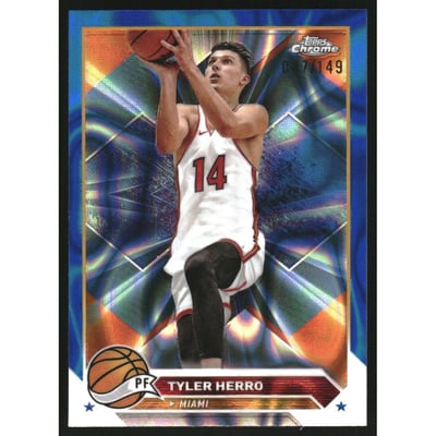 2023-24 Topps Chrome Blue Lava Refractors #14 Tyler Herro