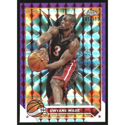 2023-24 Topps Chrome Purple Geometric Refractors #154 Dwyane Wade