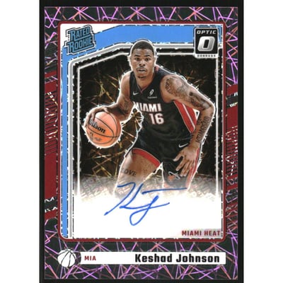 2024-25 Donruss Optic Pink Velocity #326 Keshad Johnson RR AU