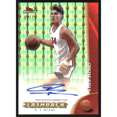 2024-25 Finest Flashback Autographs Green Geometric Refractors #FBATHO Tyler Herro