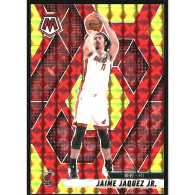 2024-25 Panini Mosaic Mosaic Choice Fusion Red and Yellow #21 Jaime Jaquez Jr.