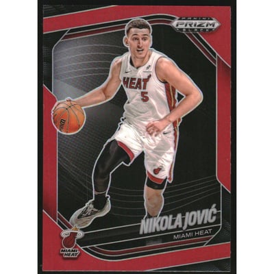 2024-25 Panini Prizm Black Prizms Red #194 Nikola Jovic