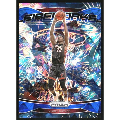 2024-25 Panini Prizm Fireworks Prizms Blue Ice #16 Jimmy Butler